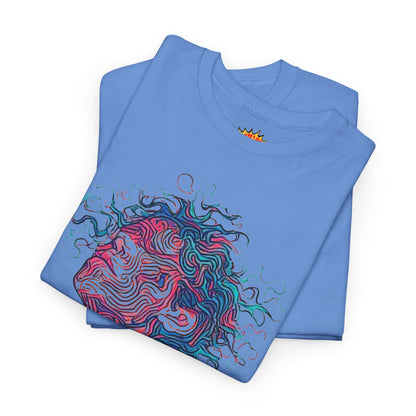 Line Drawing Multicolor Human Graphic Art Tee Shirt