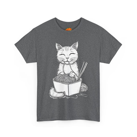 Cat w/Noodles Drawing Art Tee Shirt *Multiple Colors*