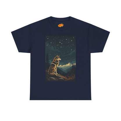 Mountain Wolf with Starry Night T-Shirt