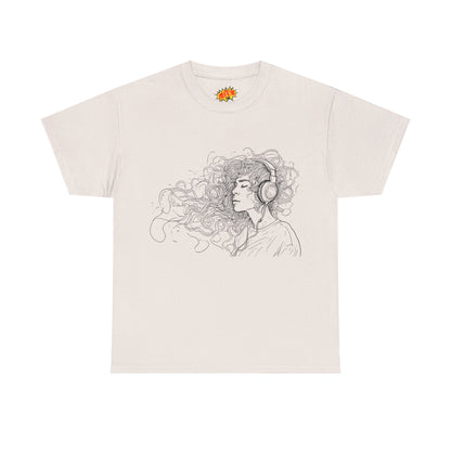 Line Drawing Portrait Graphic Musical Art Tee Shirt