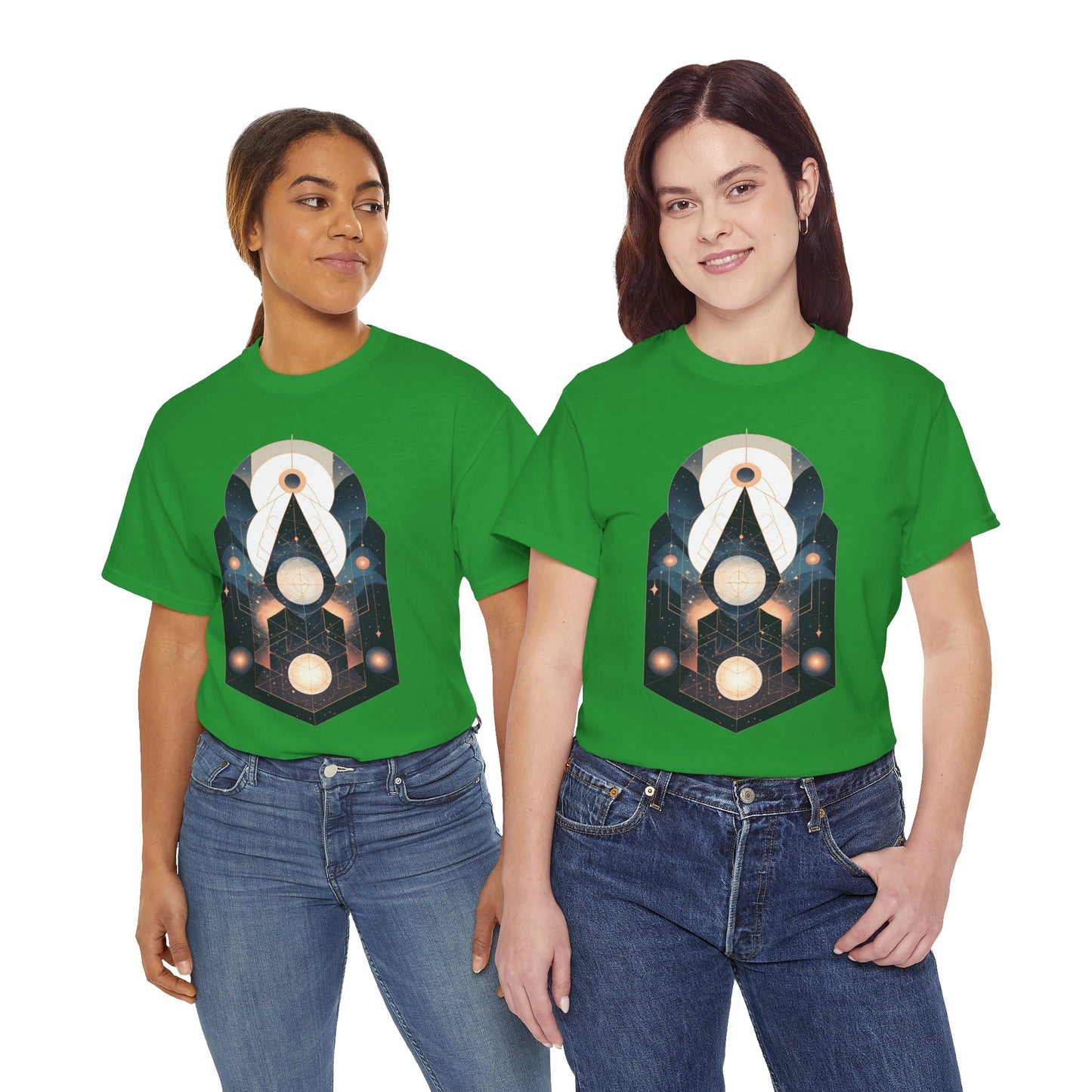 Geometric Space Art Pattern Graphic Tee Shirt *Multiple Colors*