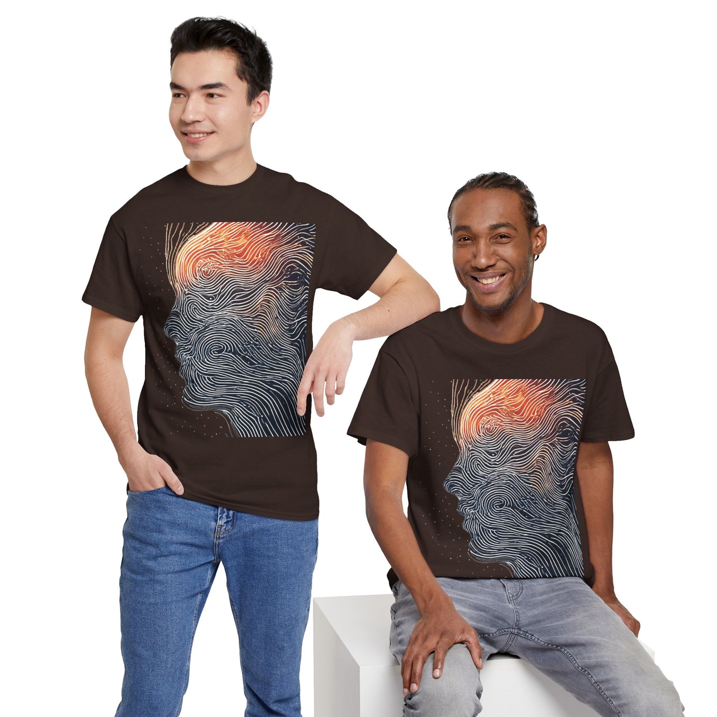 Line Drawing Face Graphic Art Tee Shirt *Multiple Colors*