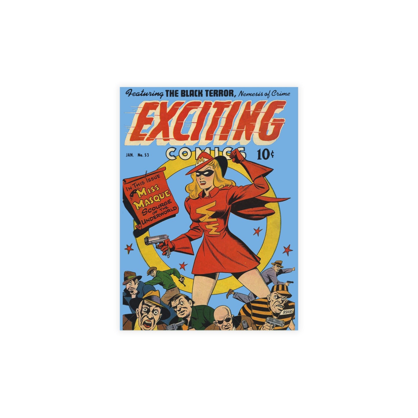 Exciting Comics #53 Feat. Miss Masque Postcards w/Envelopes