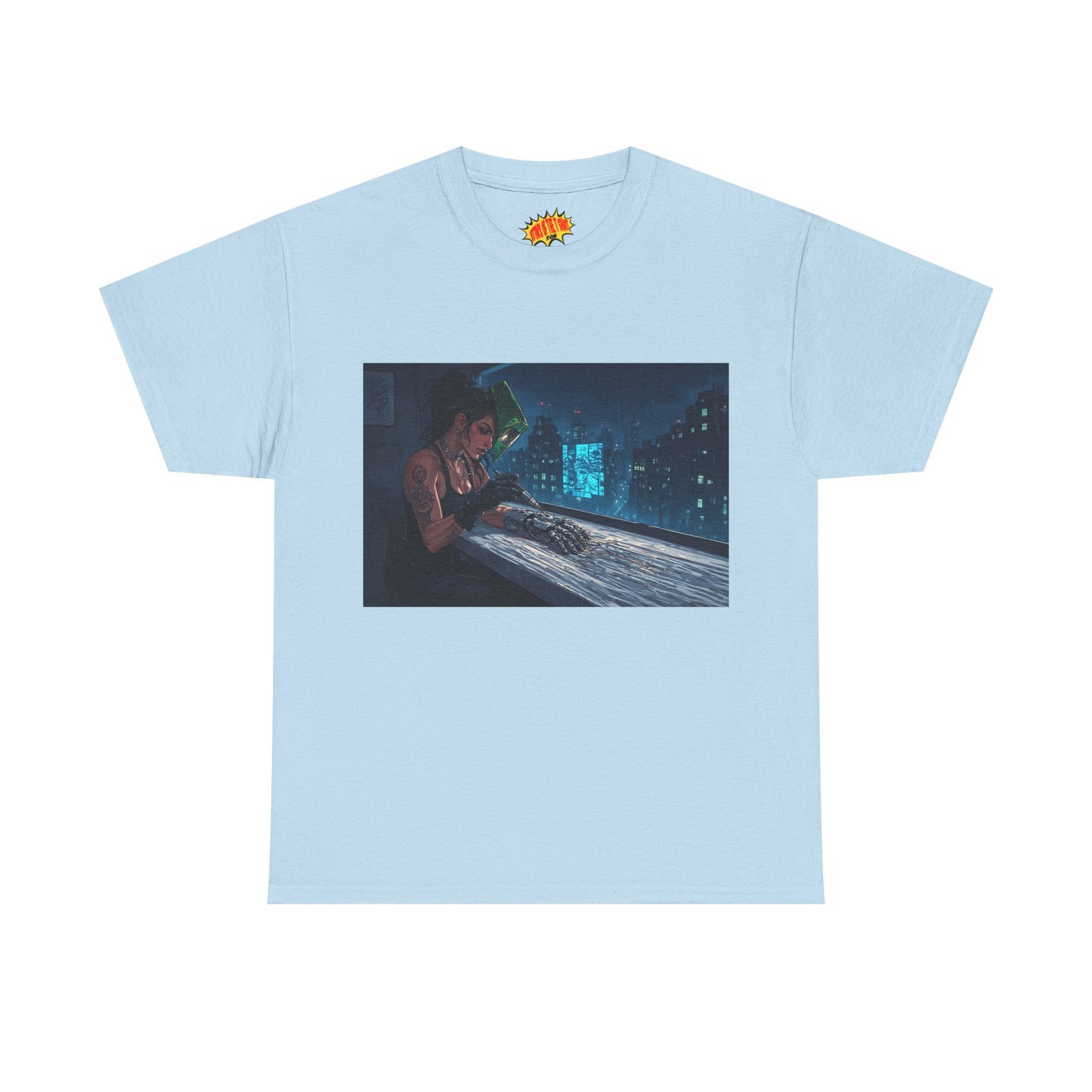 Cyberpunk Women w/Cybernetic Hand Scene T-Shirt *Multiple Colors*