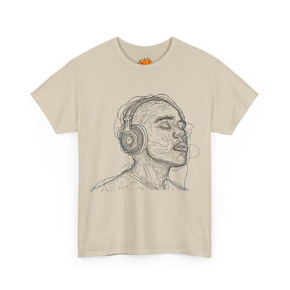 Line Drawing Portrait Graphic Music Art Tee Shirt