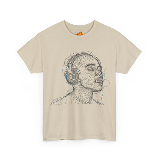 Line Drawing Portrait Graphic Music Art Tee Shirt *Multiple Colors*