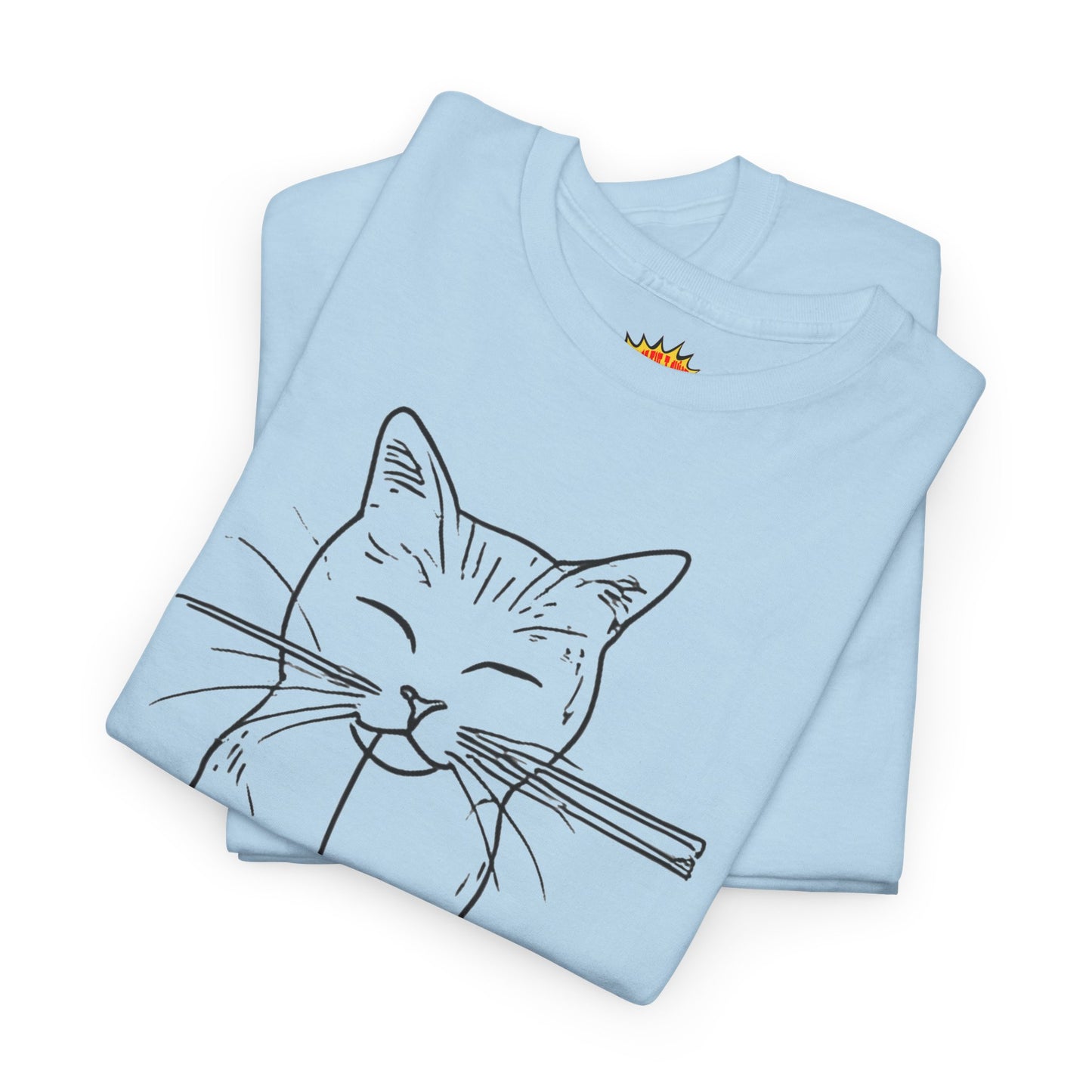 Cat w/Yarn Ball Line Art Drawing Tee Shirt *Multiple Colors*