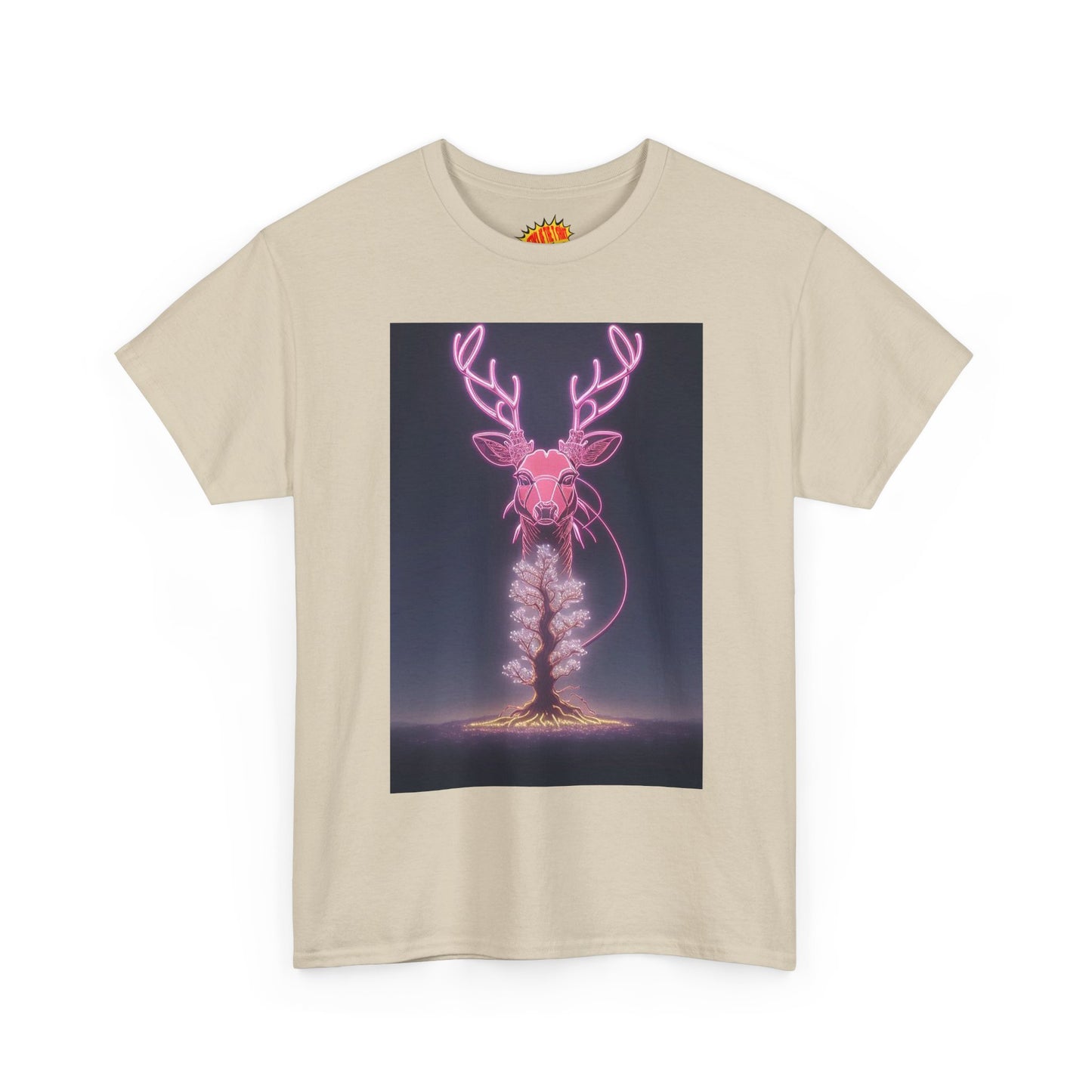 Electric Neon Deer Tree Cotton Tee Shirt *Multiple Colors*