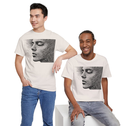 Face Line Drawing Portrait Graphic Art Tee Shirt