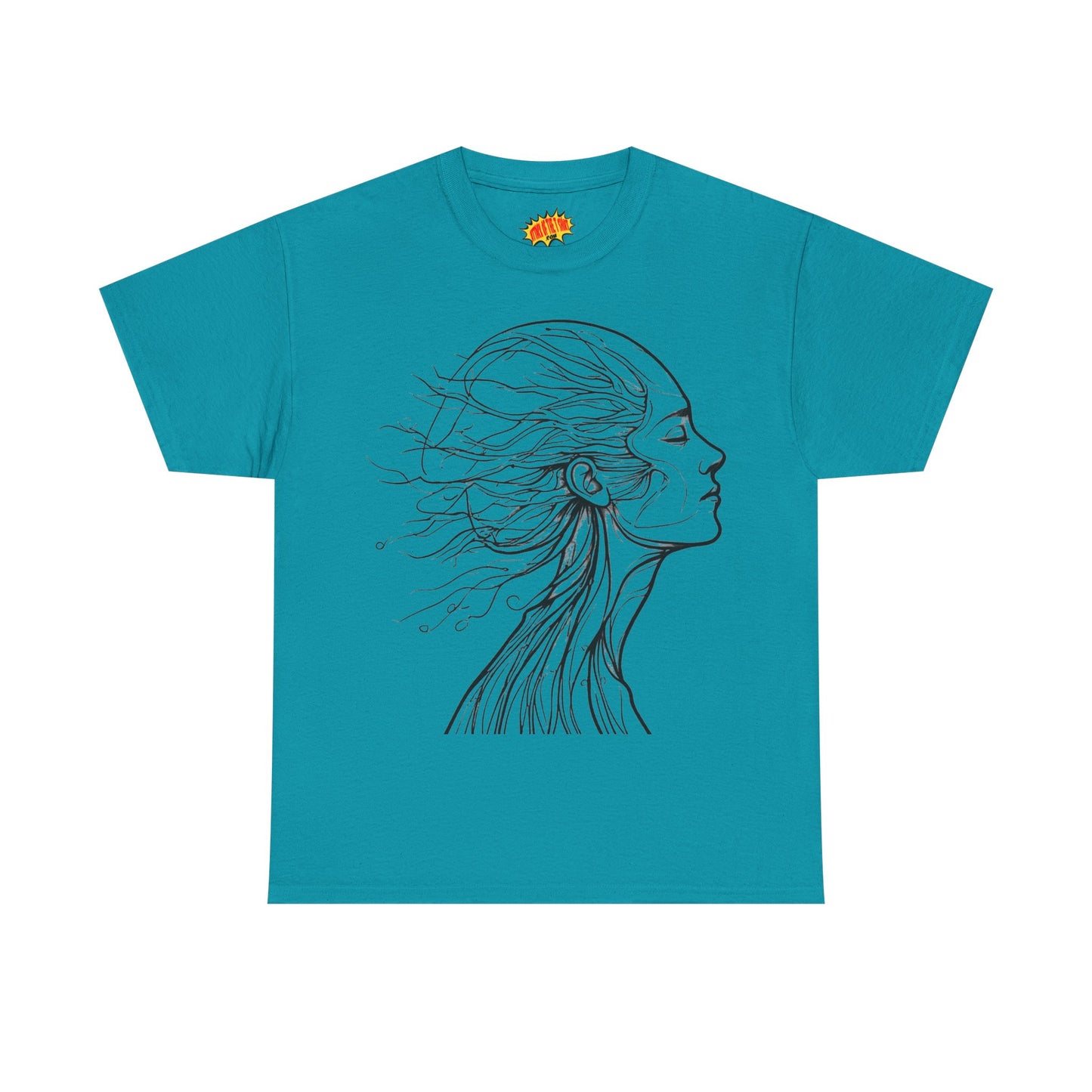 Flowing Line Drawing Face Graphic Art Tee Shirt *Multiple Colors*