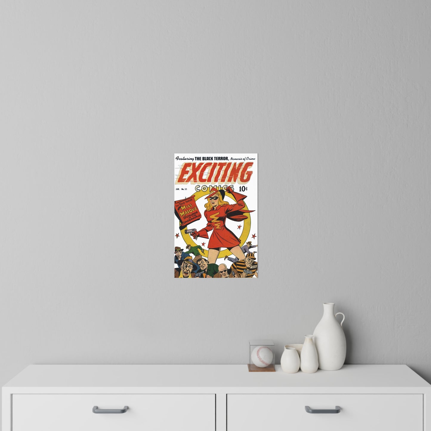 Exciting Comics #53 feat. Miss Masque Wall Decal *Many Sizes Available*