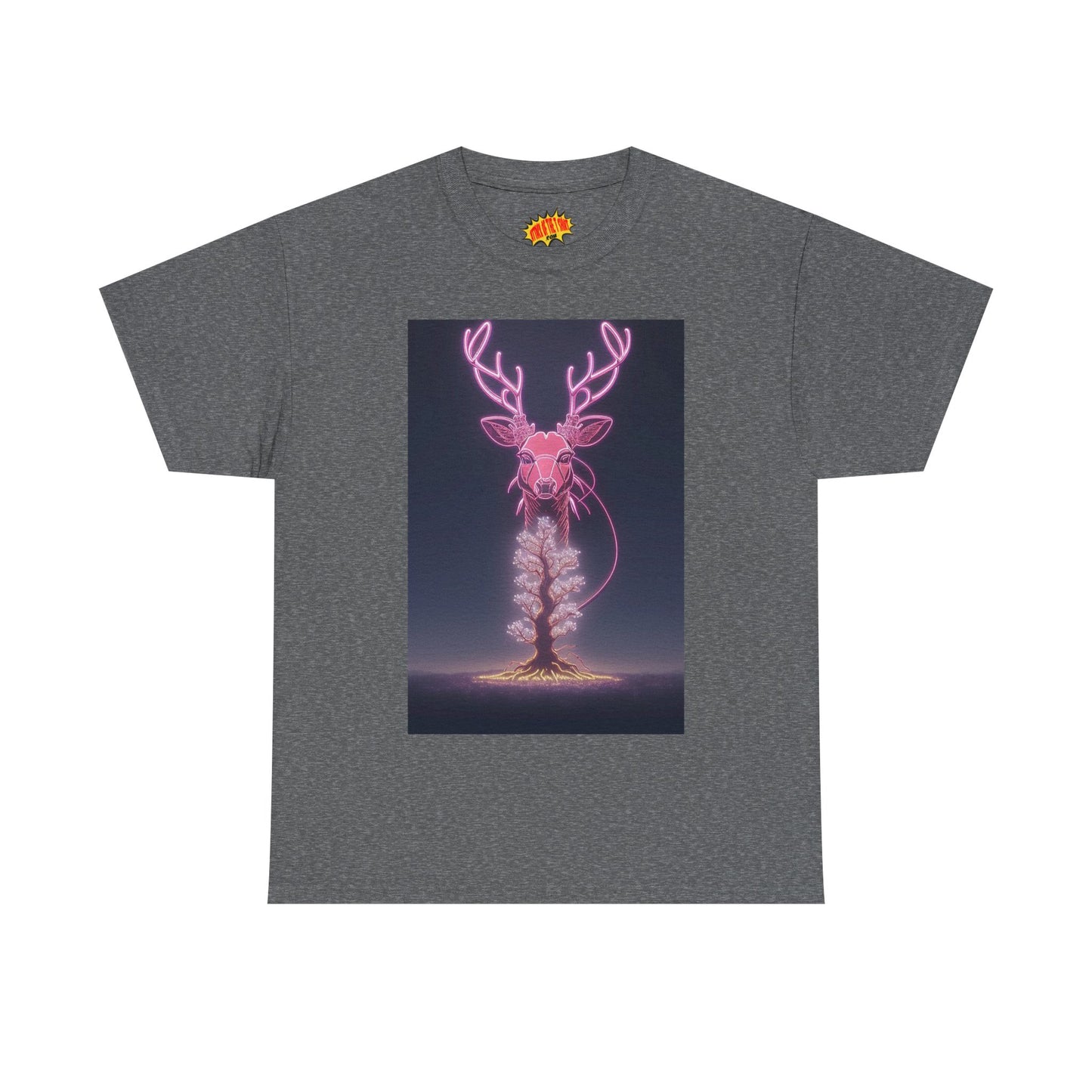 Electric Neon Deer Tree Cotton Tee Shirt *Multiple Colors*
