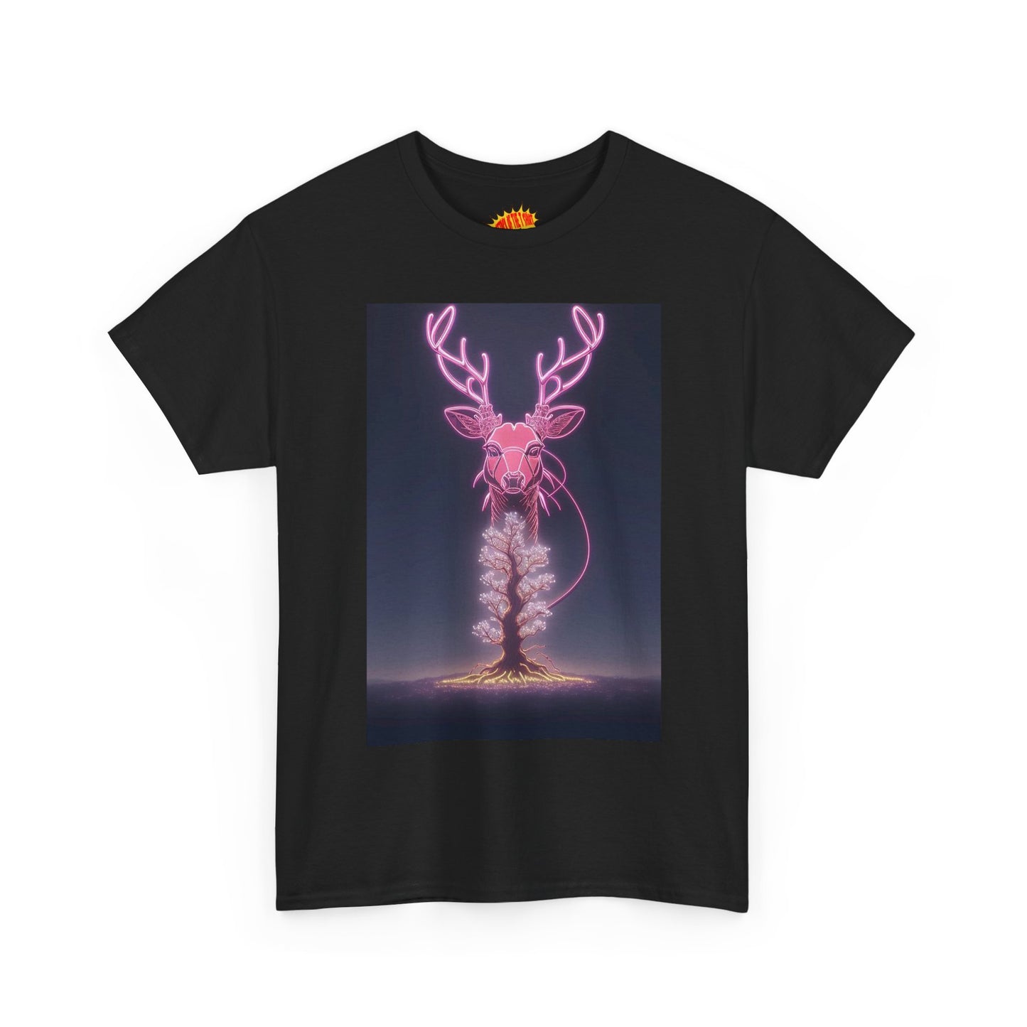 Electric Neon Deer Tree Cotton Tee Shirt *Multiple Colors*