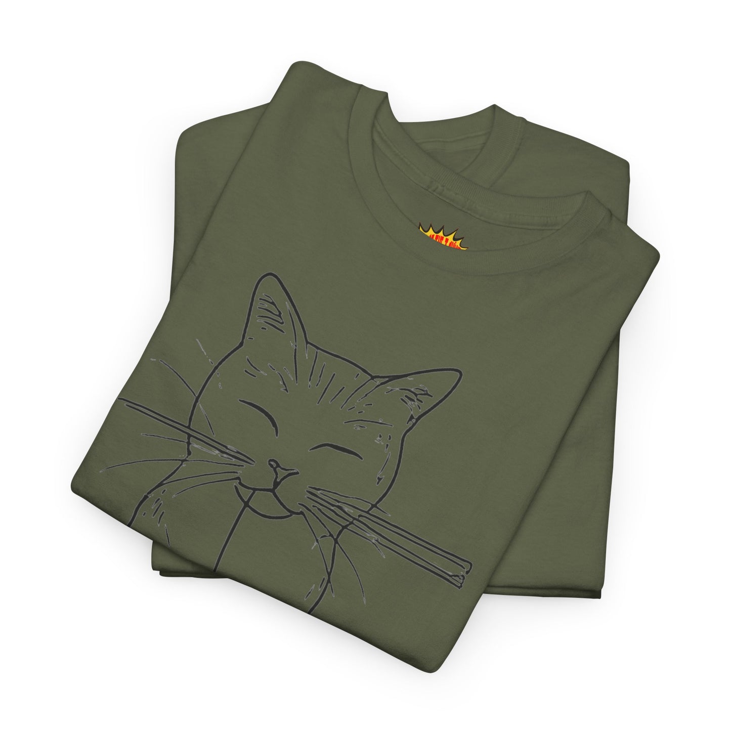 Cat w/Yarn Ball Line Art Drawing Tee Shirt *Multiple Colors*