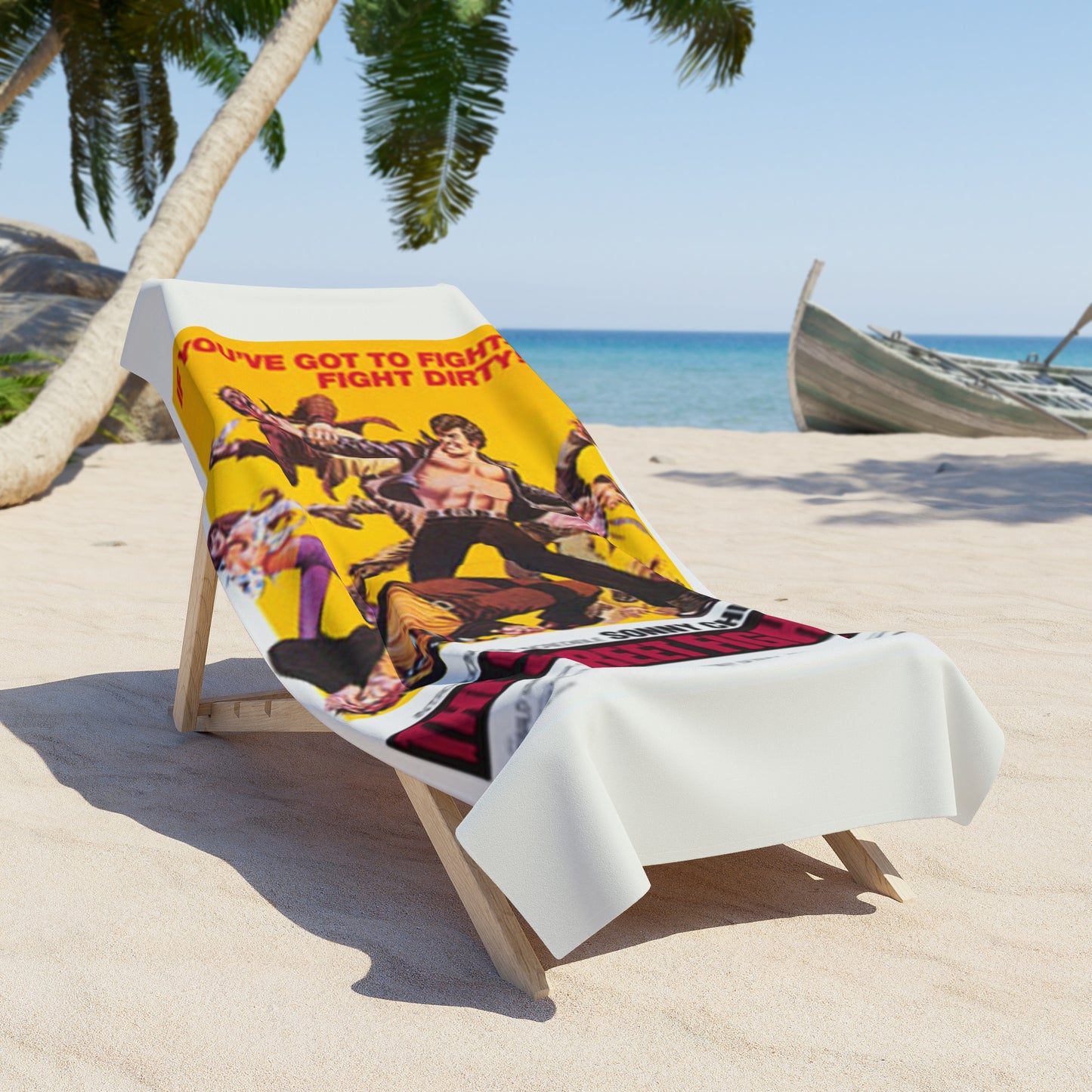 Street Fighter Vintage Movie Poster Beach Towel | Retro Kung-Fu Pop Art