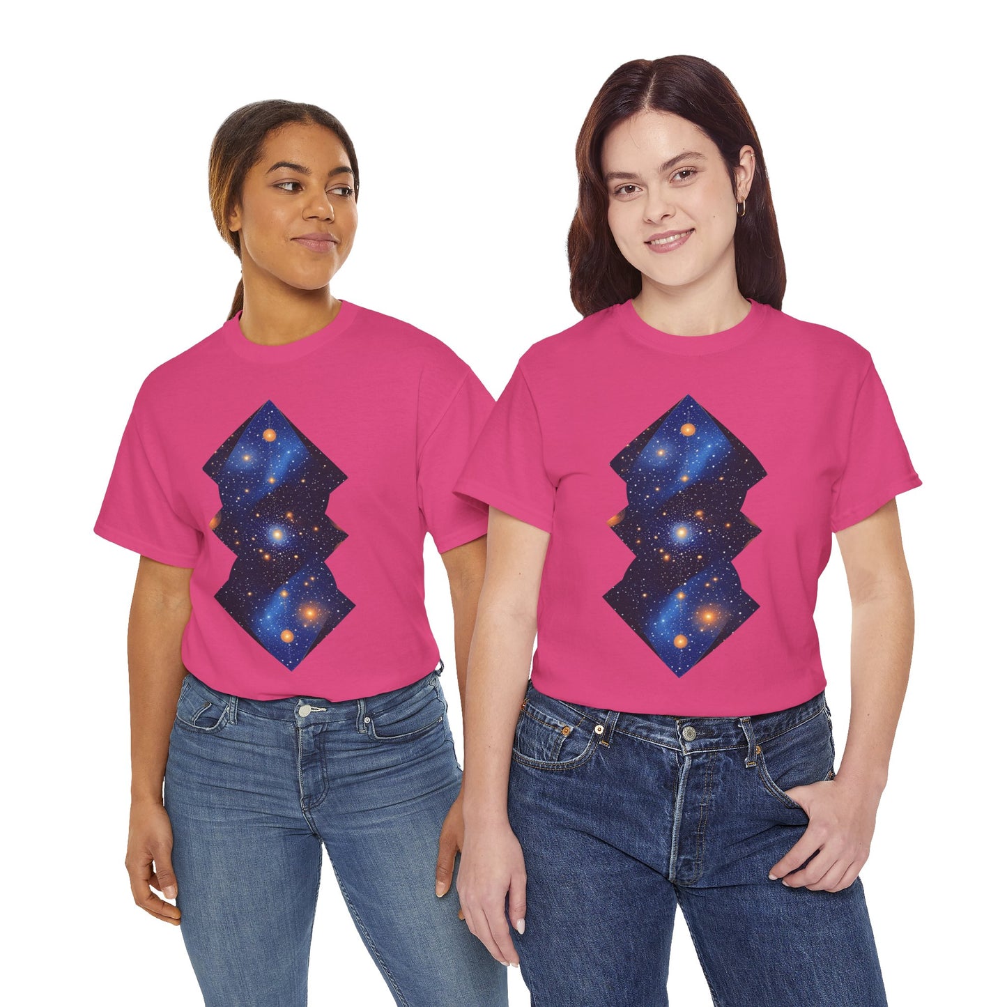 Geometric Shaped Galaxy Graphic Space Art Tee Shirt *Multiple Colors*