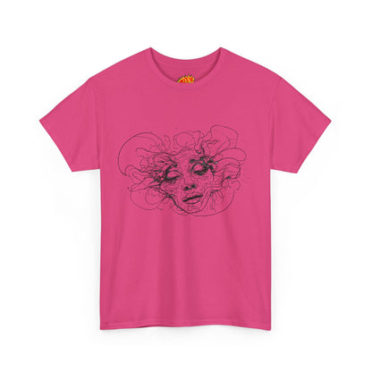 Abstract Face Line Drawing Graphic Art Tee Shirt