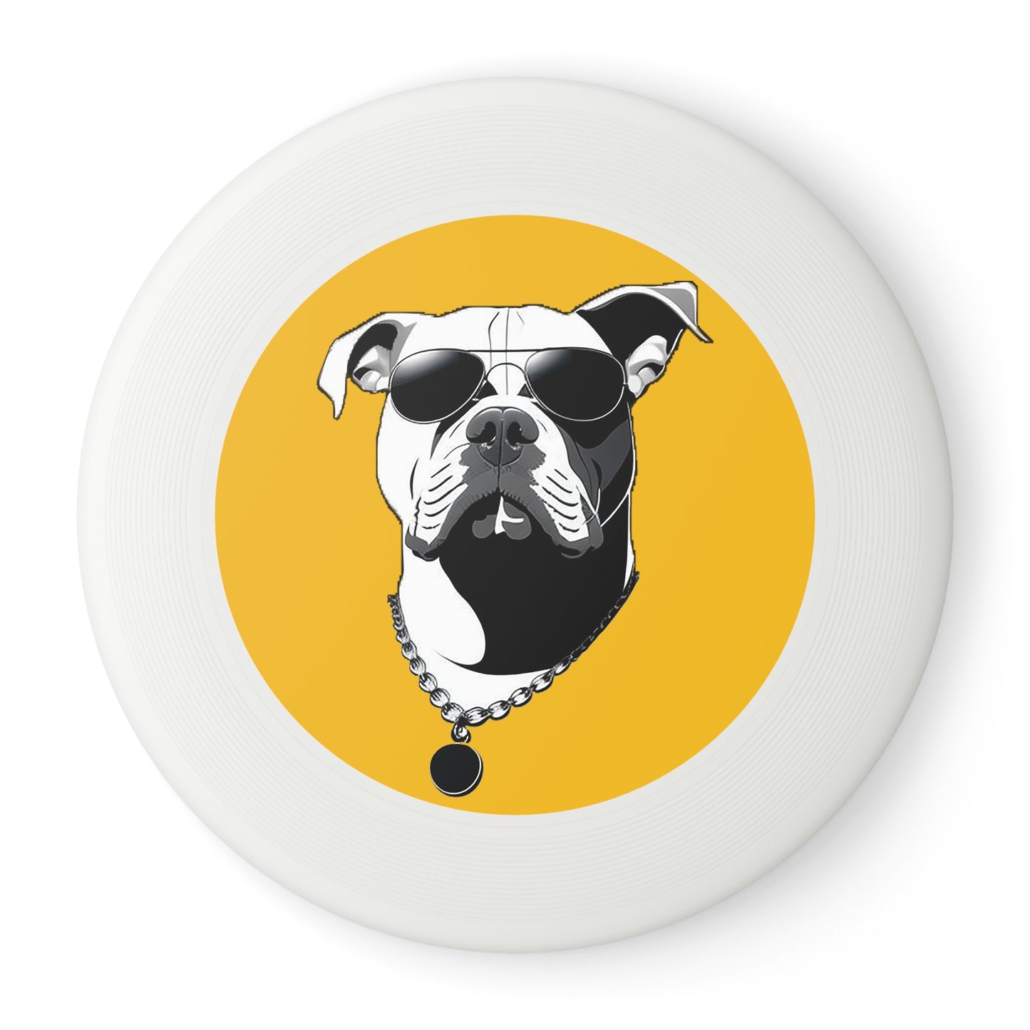 Dog with Sunglasses Frisbee