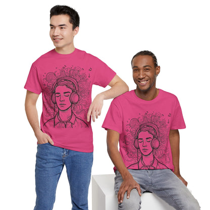 Line Drawing Portrait Graphic Music Art Tee Shirt