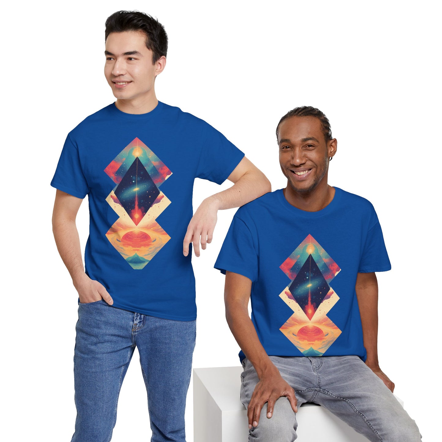 Geometric Shape Galaxy Graphic Space Art Tee Shirt *Multiple Colors*