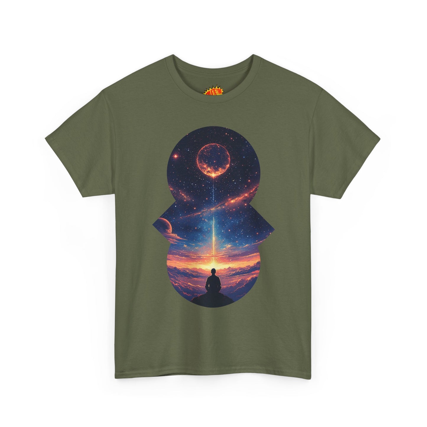 Cosmic Meditation w/Planet Space Graphic Art Tee Shirt *Multiple Colors*