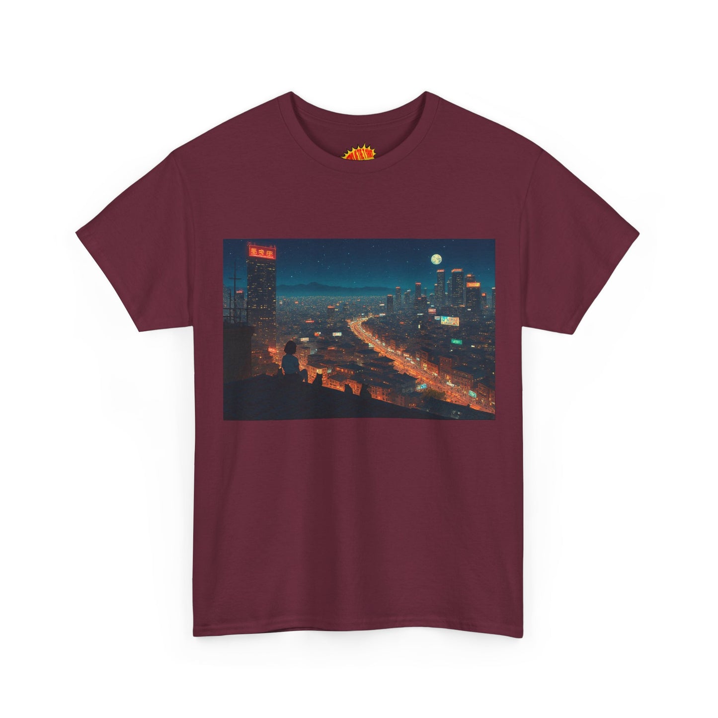 Anime Night Cityscape w/Cats T-Shirt *Multiple Colors*