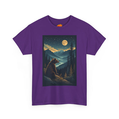Sitting Grizzly Bear Full Moon Scene T-Shirt