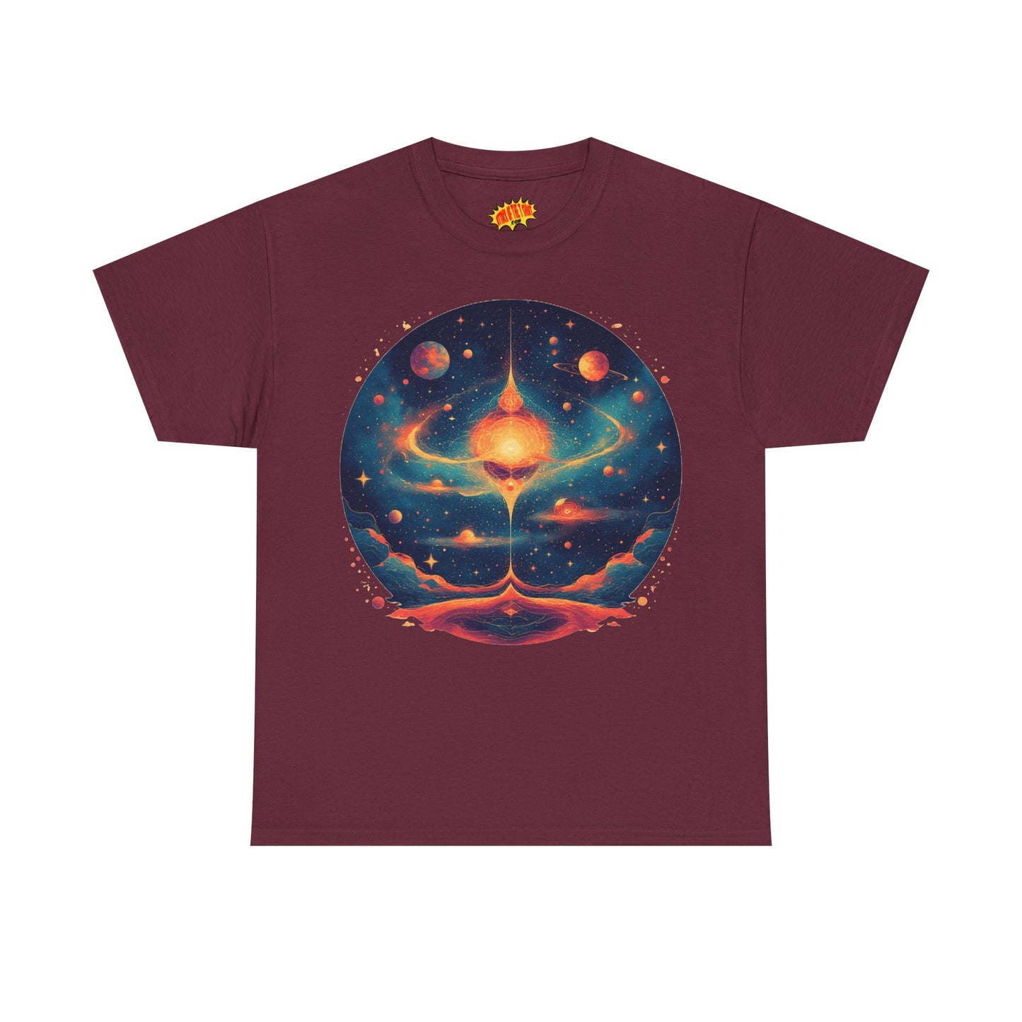 Round Galaxy w/Planets Graphic Tee Shirt *Multiple Colors*
