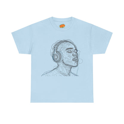 Line Drawing Portrait Graphic Music Art Tee Shirt