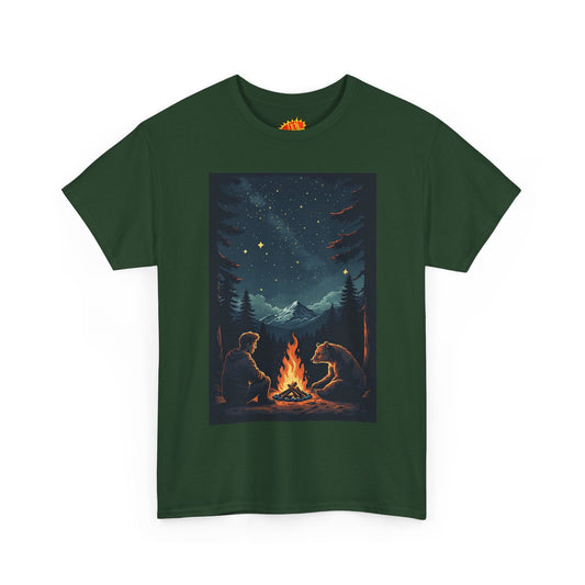 Mountain Man w/Bear Campfire Scene T-Shirt *Multiple Colors*
