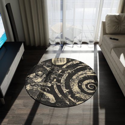 Destruction by Hokusai Print Area Rug - 60in Diameter Round Rug