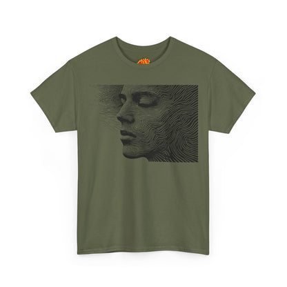 Face Line Drawing Portrait Graphic Art Tee Shirt
