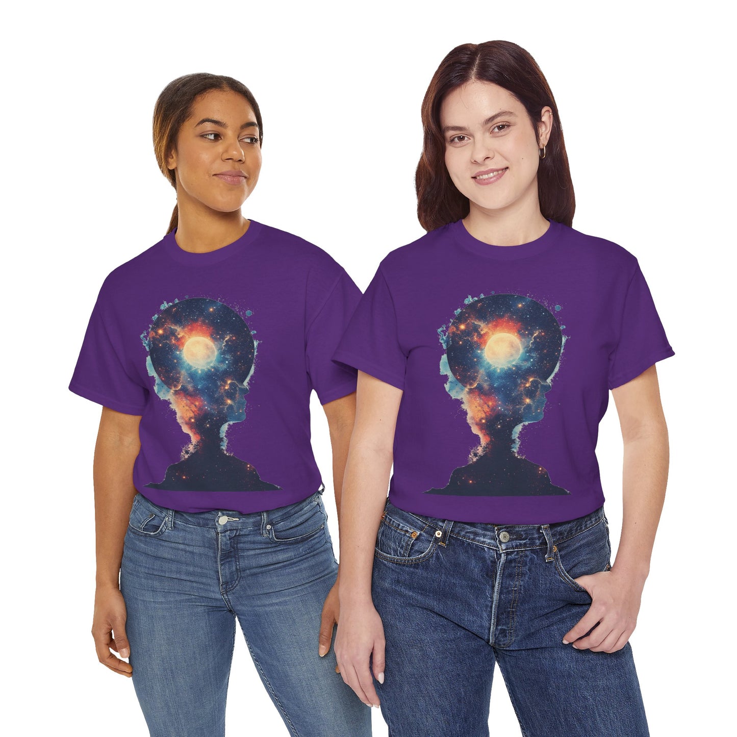 Abstract Galaxy Nebula Art w/Face Graphic Tee Shirt *Multiple Colors*