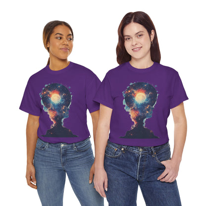 Abstract Galaxy Nebula Art w/Face Graphic Tee Shirt