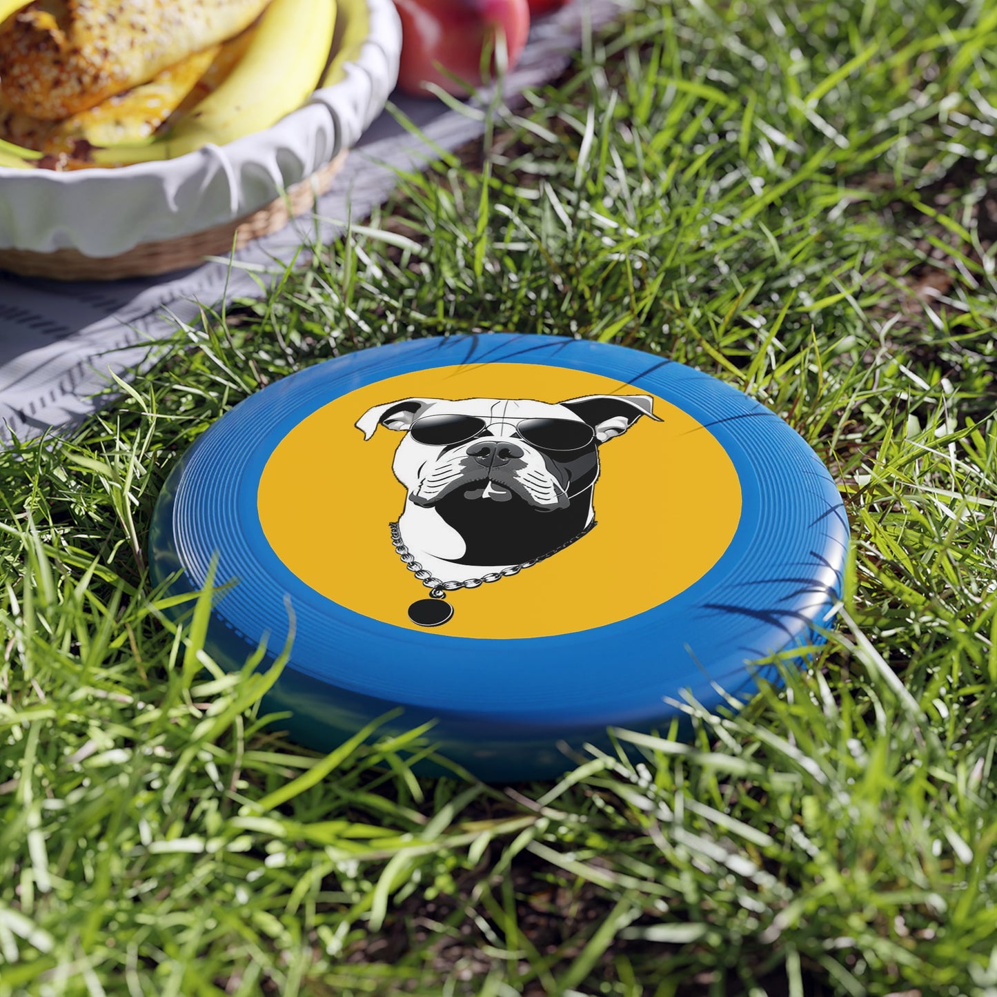 Dog with Sunglasses Frisbee
