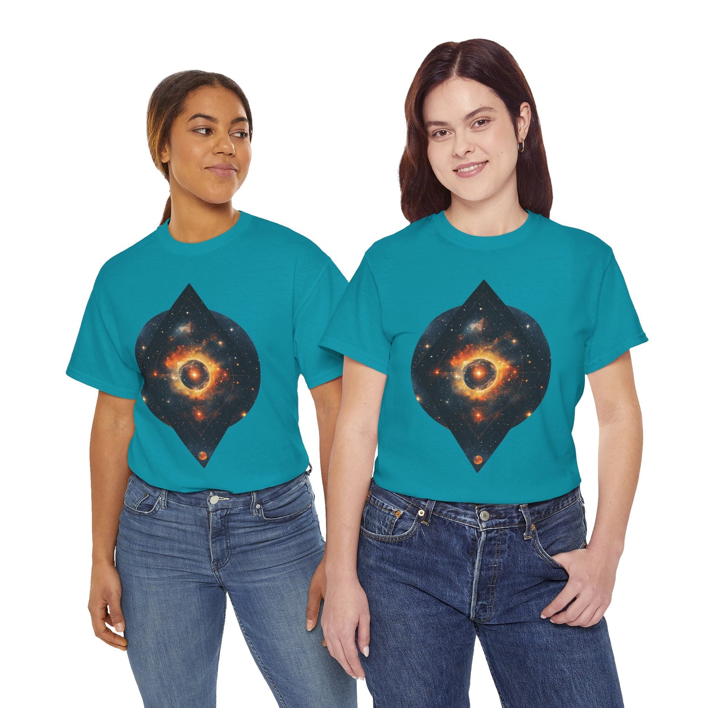 Rounded Diamond Shape Nebula Graphic Space Art Tee Shirt *Multiple Colors*