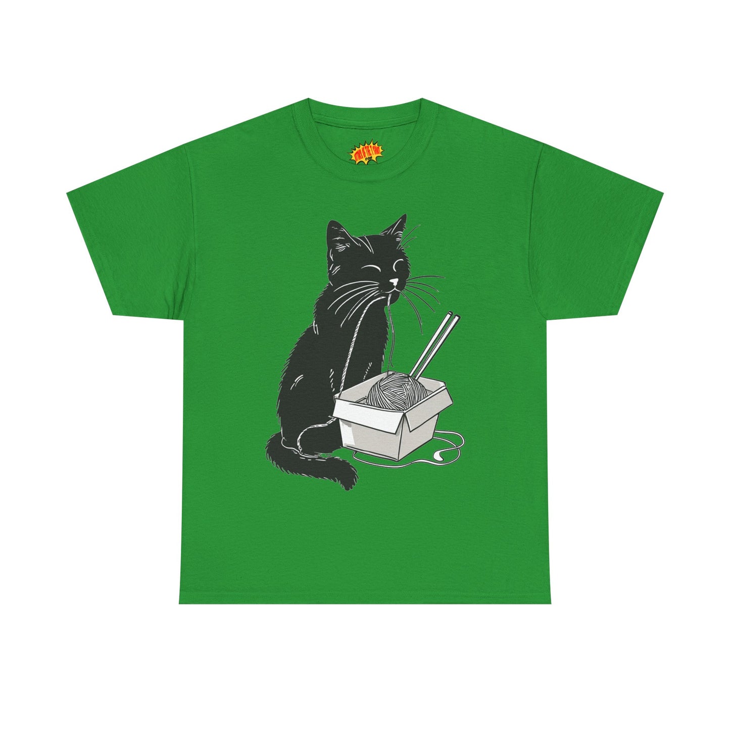 Black Cat w/Noodles Drawing Art Tee Shirt *Multiple Colors*