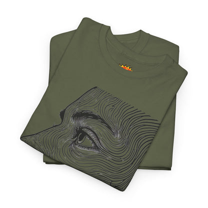 Human Face Profile Line Drawing Graphic Art Tee Shirt