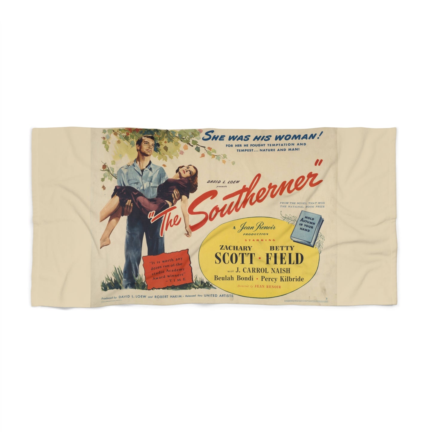 The Southerner Vintage Movie Poster Retro Print Beach Towel 2 Sizes