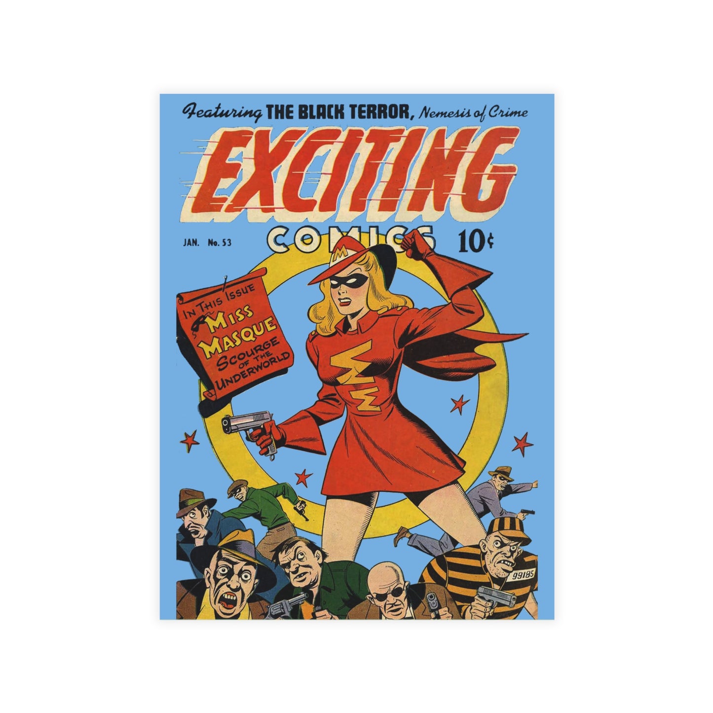 Exciting Comics #53 Feat. Miss Masque Postcards w/Envelopes