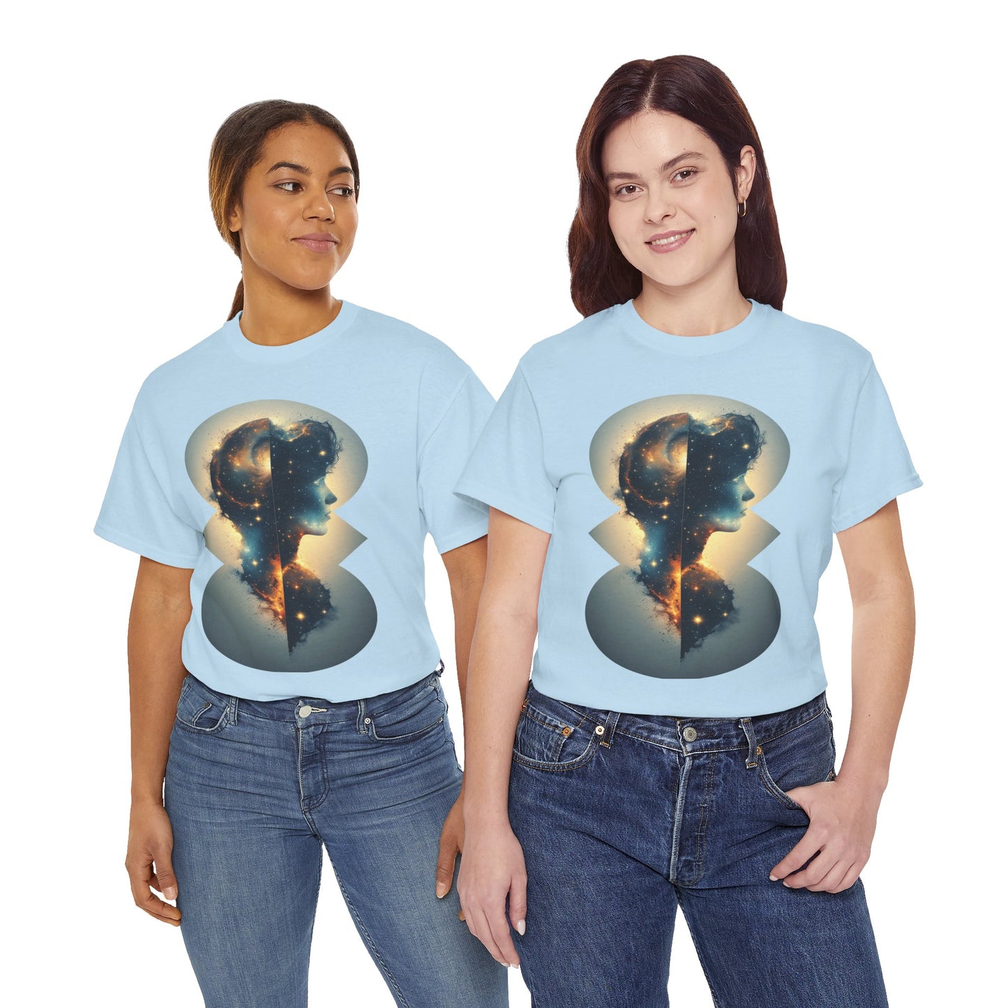 Cosmic Silhouette Galaxy Graphic Art Tee Shirt *Multiple Colors*