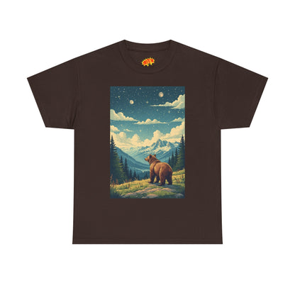 Mountain Bear Double Moon Scene T-Shirt
