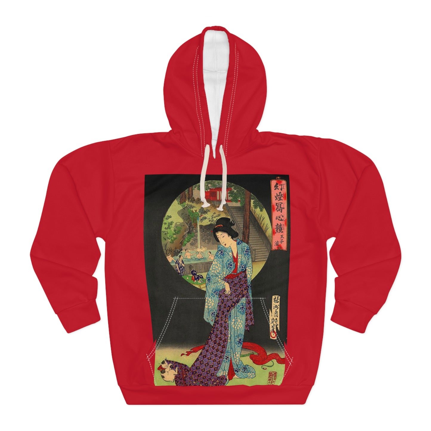 Oji Waterfall, Toyohara Chikanobu - Red Hoodie