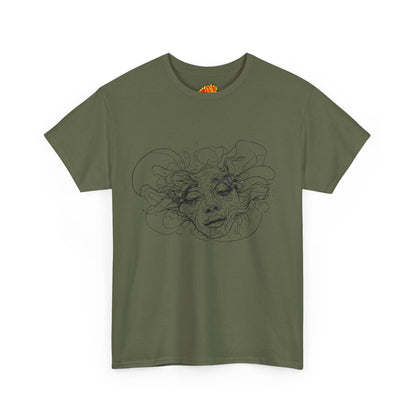 Abstract Face Line Drawing Graphic Art Tee Shirt