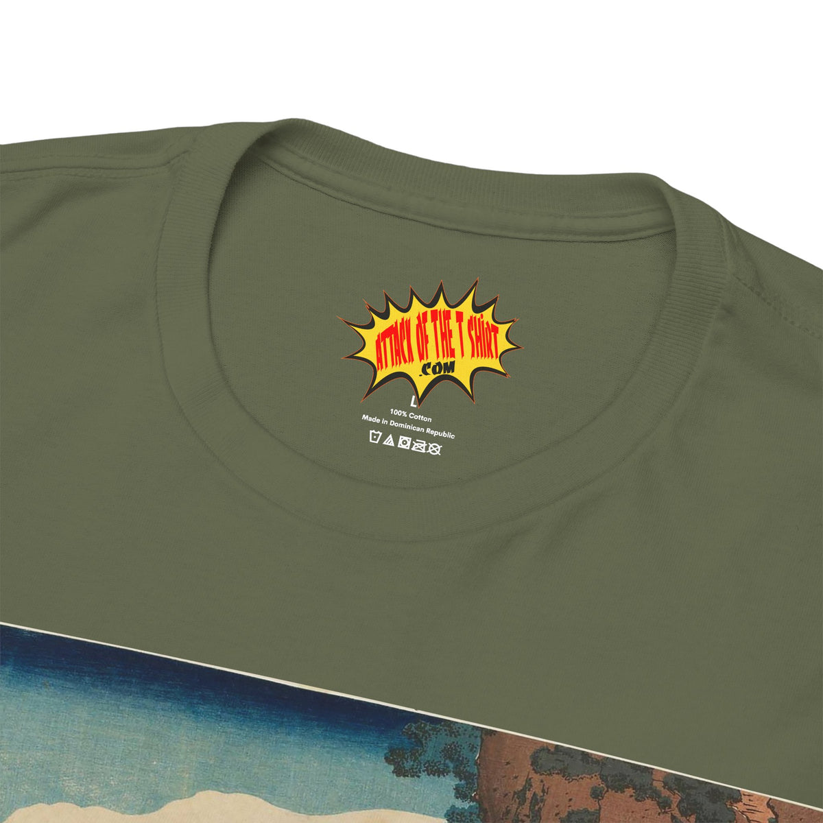 The Hanging-cloud Bridge by Katushika Hokusai - Heavy Cotton Tee *Dark Colors*