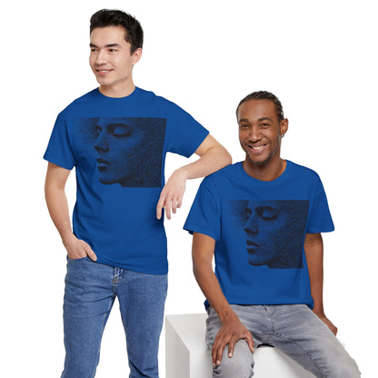Face Line Drawing Portrait Graphic Art Tee Shirt