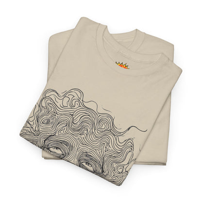 Human Face Line Drawing Graphic Art Tee Shirt