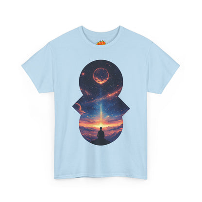Cosmic Meditation w/Planet Space Graphic Art Tee Shirt