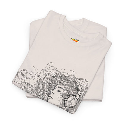Line Drawing Portrait Graphic Musical Art Tee Shirt