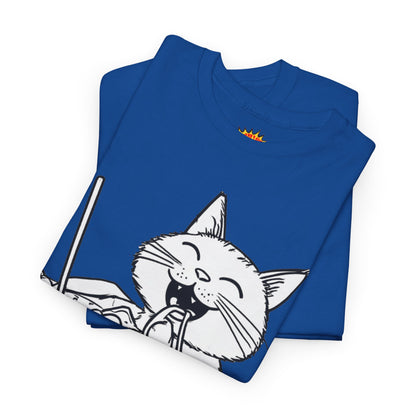 Happy Cat w/Noodles + Yarn Art Tee Shirt